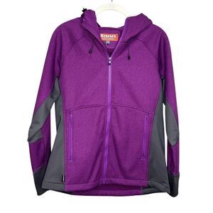 Simms Jacket Womens Small Plum Purple Katafront Hoody Softshell Fishing